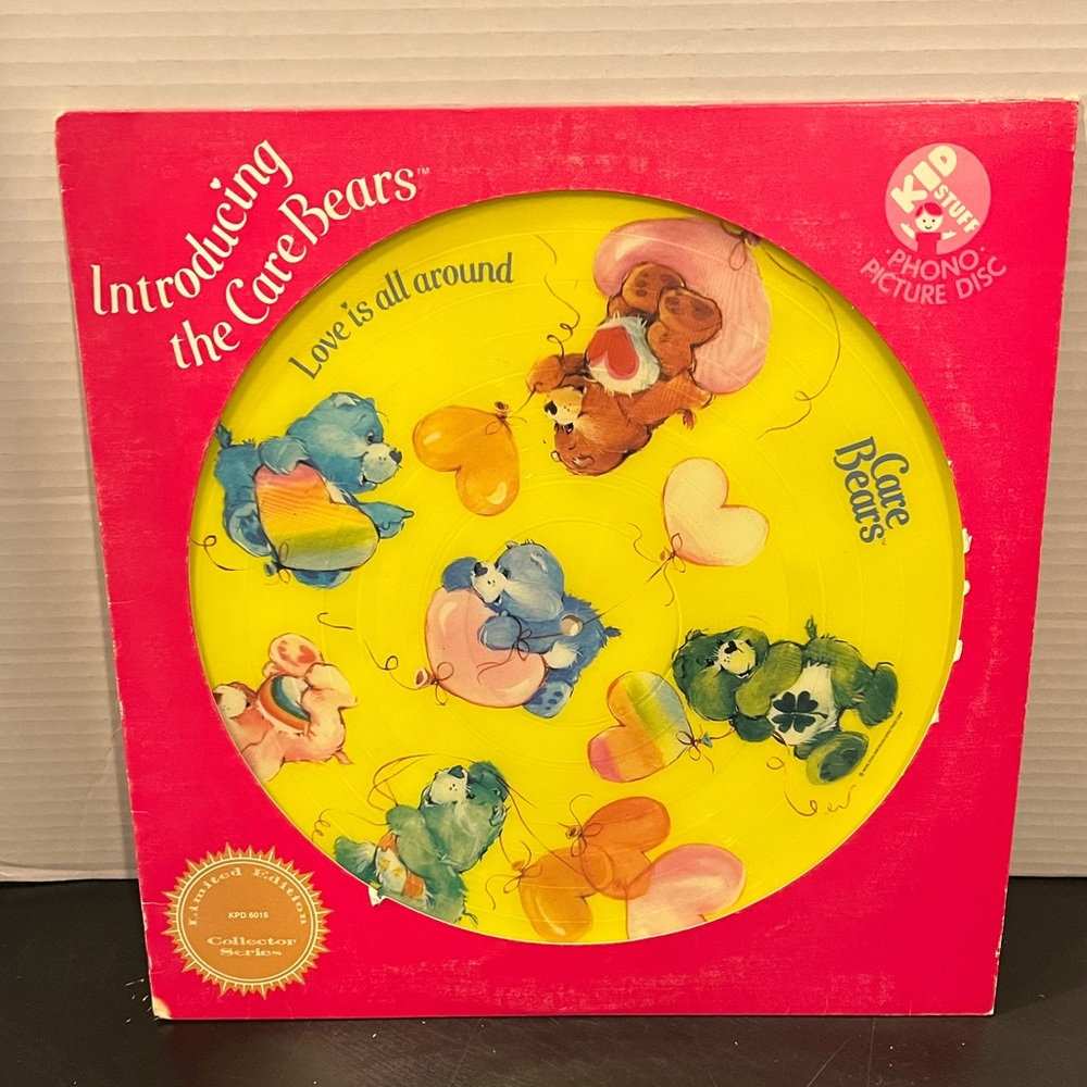 Care Bears Yellow Picture Disc Phono Record - Introducing the Care Bears